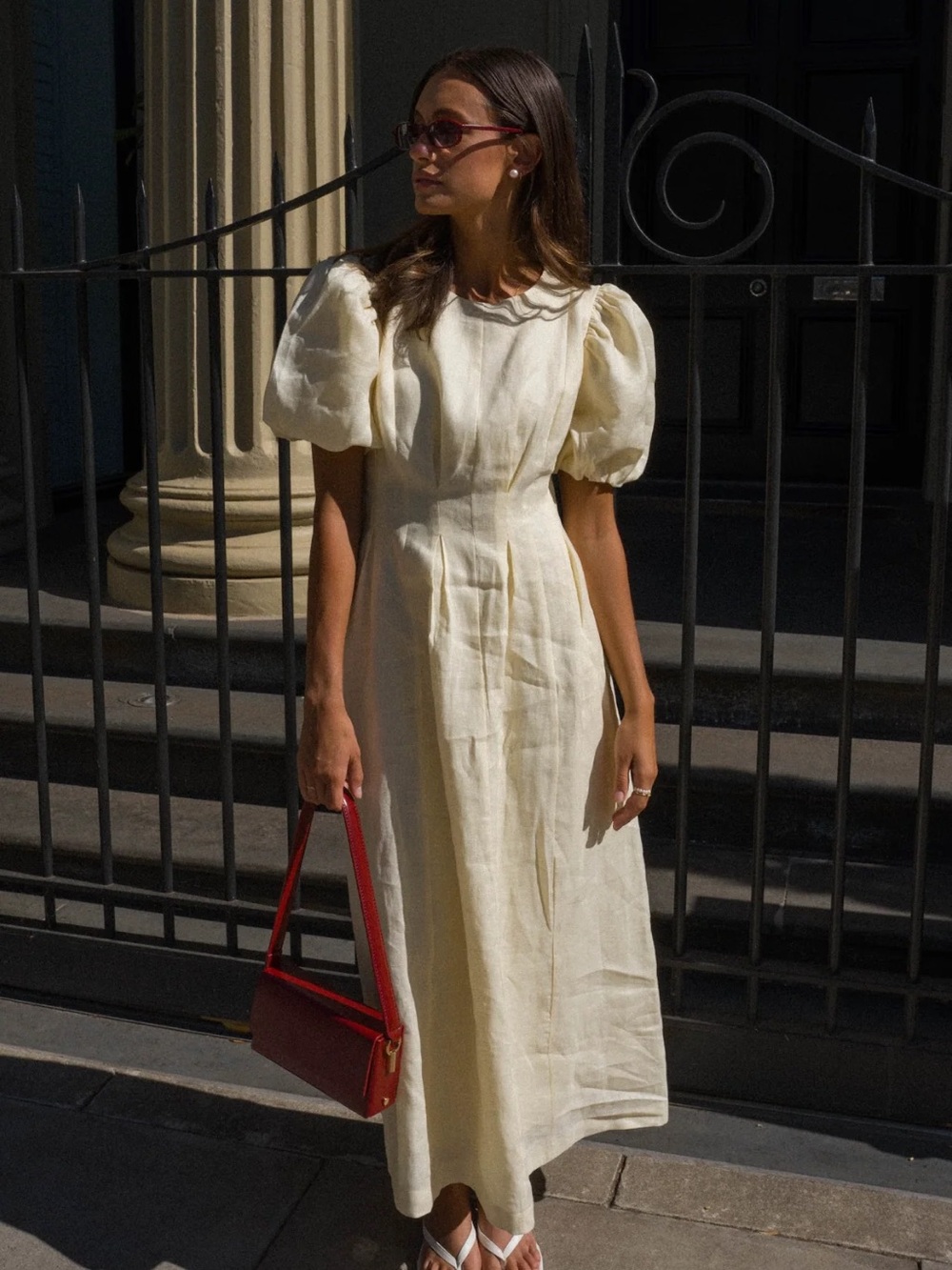 Butter Yellow Air Linen Maxi Dress - Picture 4 of 8